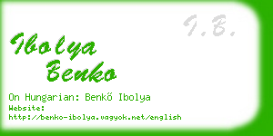ibolya benko business card